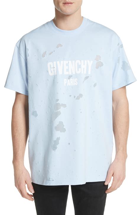 mens givenchy t shirt blue|givenchy graphic t shirt.